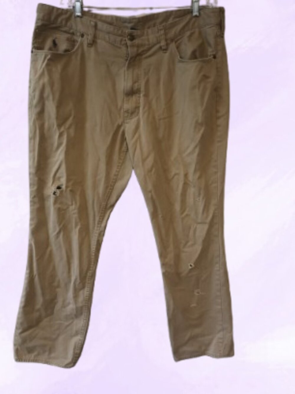 Polo Ralph Lauren men's distressed jeans pants in khaki tan size 40/32.